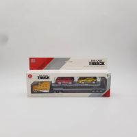 ร้านแนะนำของเล่นเด็ก โมเดลรถบรรทุก TRUCK DIE-CAST สเกล1:58 รถบรรทุกของเล่นพร้อมรถเก๋ง 2 คัน ล้อไขลานวิ่งได้ [ZQ-1006C]