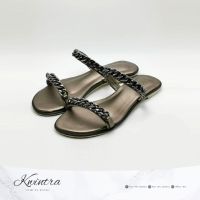 Kwintraรองเท้าแตะโซ่สแตนเลสเงาวับ รุ่น Shades of Grey สีเทา