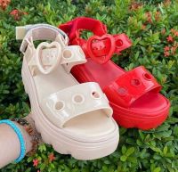 Melissa Womens Shoes, Sponge Cake Shoes, Thick Soled Roman Hollow Out Sandals, Womens Summer Beach Jelly Shoes