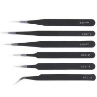 1.5mm Industrial Tweezers Anti-Static Stainless Steel Tweezer Set Mobile Phone Repair Tools ESD Precision Tweezer ESD10 to ESD15