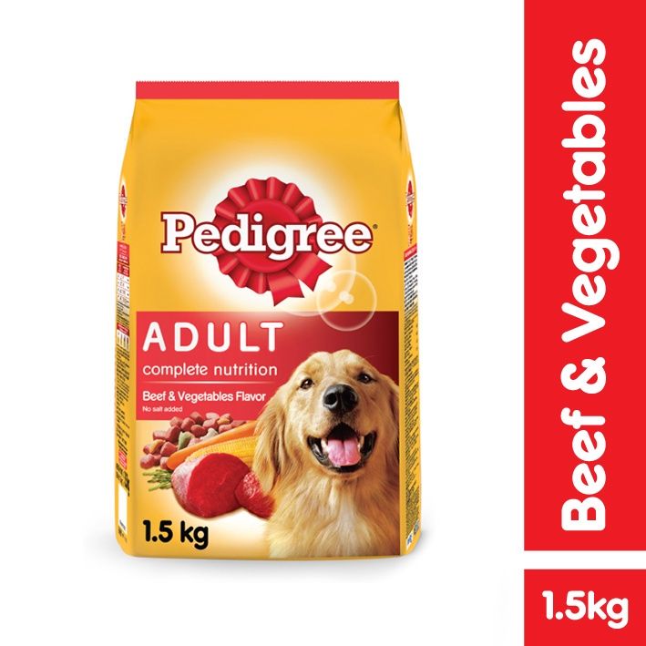 PEDIGREE Dog Food Dry Dog Food in Beef and Vegetable Flavor, 1.5kg