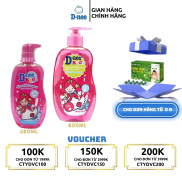 Sữa tắm gội D-nee Kid thái lan cho bé 800ml 380ml màu hồng