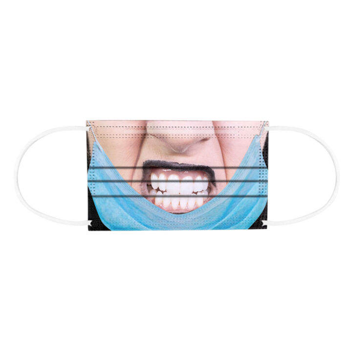 mus-1pcs-disposable-face-mask-3-ply-breathable-funny-face-cover-mouth-nose-protection-for-outdoor