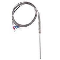 Steel Temperature Probe Pt100 RTD Sensor Cable 2M 98 mm 3 Wires -50 ~ 400 Celsius