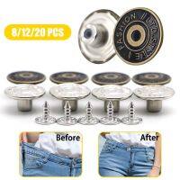 【cw】 8/12/20 PCS Detachable Buttons Jean Snap Button for Jeans Retractable Button Sewing Free Buckles Perfect Fit Reduce Waist 【hot】