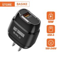 ( Promotion+++) คุ้มที่สุด BASIKE หัวชาร์จ 18W USB หัวชาร์จเร็ว adapter อแดปเตอร์ อะแดปเตอร์ อแดปเตอร์ชาร์จเร็ว fast charge for ซัมซุง VIVO OPPO ราคาดี อุปกรณ์ สาย ไฟ ข้อ ต่อ สาย ไฟ อุปกรณ์ ต่อ สาย ไฟ ตัว จั๊ ม สาย ไฟ