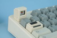 For MX Switch Mechanical Keyboard Retro Personality Classic Backlit Keycap Black White ESC Keycaps Magnetic suit ESC+1.5U Tab