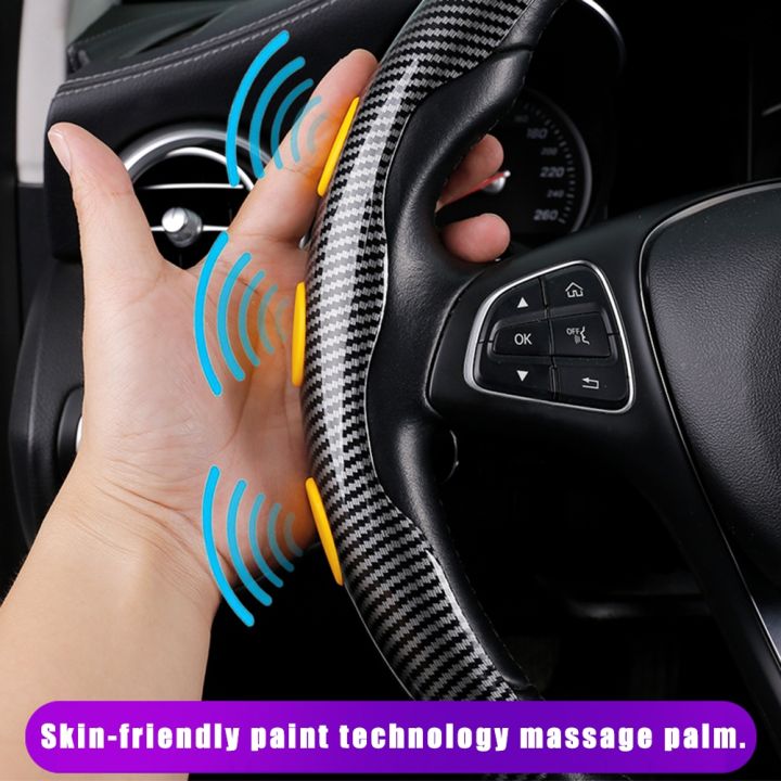 hot-cppppzlqhen-561-anti-slip-universal-car-steering-wheel-covers-38cm-carbon-fiber-pattern-silicone-steering-wheel-booster-cover-อุปกรณ์เสริมอัตโนมัติ