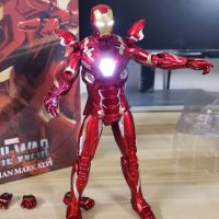 ZZOOI Disney movie Avengers Iron Man model Led Light Superhero Action Figure toy Dolls Collection Movable Joint Toy For kids Gift