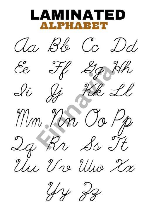 Laminated Cursive Alphabet Lazada PH