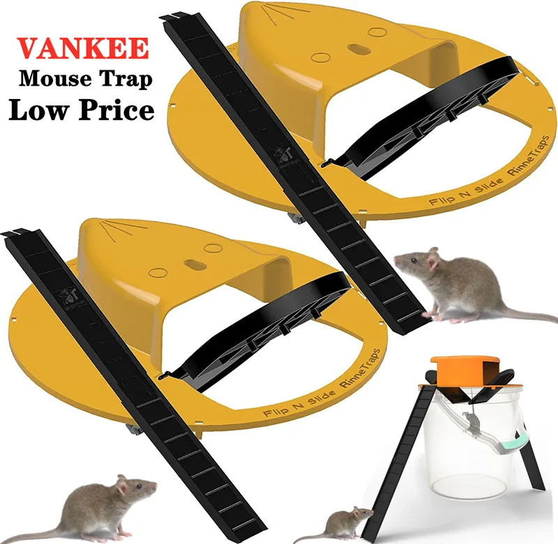 2x Mice Trap Reusable Smart Flip and Slide Bucket Lid Mouse Rat Trap Auto Reset