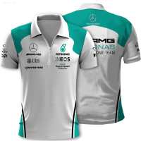 【high quality】  Hot!! Mercedes F1 Amg Petronas Aop Polo Shirt with 3d Zipper, Suitable for Enthusiastic Fans