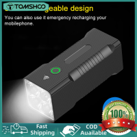 【COD ใช้ได้】TOMSHOO ไฟฉายฉุกเฉินกลางแจ้งแบบพกพาขี่จักรยานแสง USB ชาร์จพลังงานสูงแสงกันน้ำสดใสมินิไฟฉาย