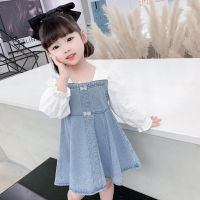 Girls Denim Dress Pull Sleeve Dress For Kids Girl Casual Children Dresses Spring Autumn Costume For Girls