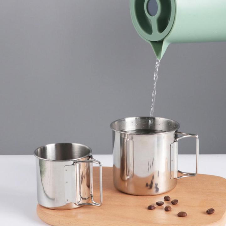 แก้วปิกนิกสแตนเลส304ถ้วยสำหรับออกแคมป์-350-500มล-แก้วน้ำดื่มพกพาได้อุปกรณ์เดินป่ากลางแจ้ง