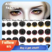 ALDRICH ดวงตางานฝีมือ8สี10ชิ้น/5คู่ดวงตาคริสตัลพลาสติกระยิบระยับ20มม. พร้อมอุปกรณ์เสริมตุ๊กตาทำด้วยตนเองตาคริสตัลแบบหุ่นเชิด