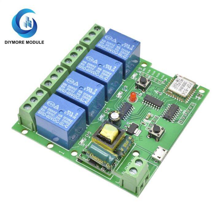 AC 220V Relay Module 4 Channel Wireless Remote Control Switch Board 10A