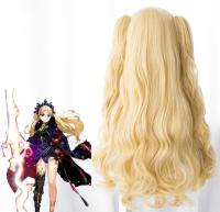 อะนิเมะ FGO Fate Grand Order คอสเพลย์ Ereshkigal วิกผม Curly Light สีบลอนด์ผมอะนิเมะ Fate Grand Order คอสเพลย์ Wigs