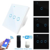 ☂ WiFi Smart Light Switch eWeLink EU Standard Glass Panel Touch Switch Compatible with Alexa Google Home Smart Wall Switch