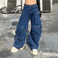 【CW】Y2K heavy industry washed multi-pocket overalls womens jeans r street loose jeans casual wide-leg jeans women goth pants