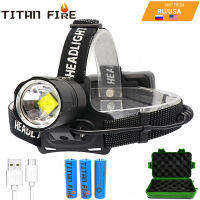 T20 LED Headlamp XHP70 High Lumens Headlight Super Ultra Brightness Rechargeable Waterproof 3 Modes Zoomable Working for Night