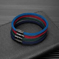 MKENDN Simple Style Men Women Grade AAA Thread Rope Bracelet Black Stainless Steel Buckle Handmade Couple Lucky Jewelry Gifts