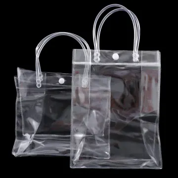Clear Mirror Surface Tube Handle Plastic Shopping Bag | Shop PaperMart.com