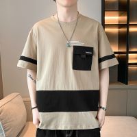 เสื้อยืดฮิปฮอบสำหรับผู้ชายเสื้อผ้าฤดูร้อนสไตล์ญี่ปุ่นฮาราจูกุเสื้อผู้ชายเสื้อลำลองผู้ชายแขนยาว Kemeja Lengan Pendek