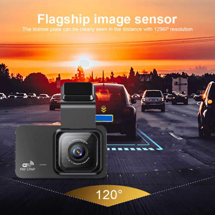 ซินซู-กล้องติดรถยนต์-wi-fi-3-หน้าจอ-ips-ด้านหน้าด้านหลังคู่กล้องติดรถยนต์120-มุมกว้างกล้องติดรถยนต์ลูปควบคุมผ่านแอป