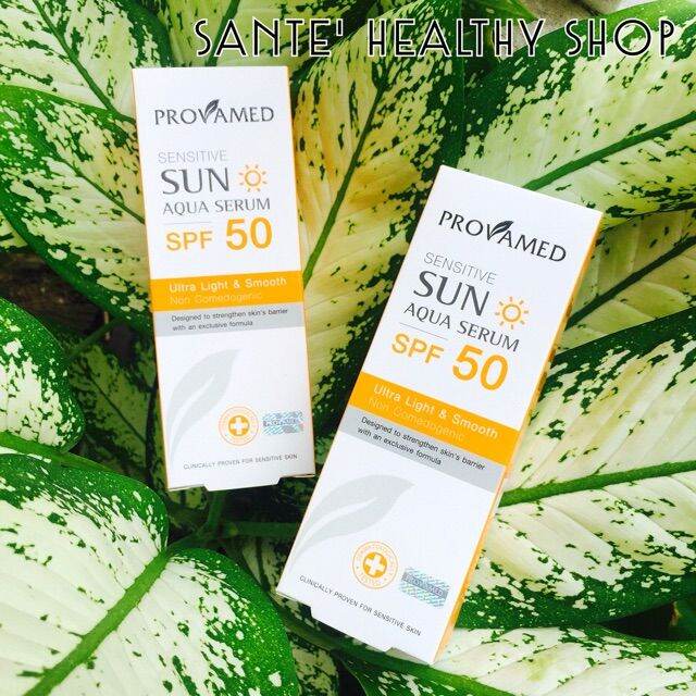 ครีมกันแดดสำหรับผิวแพ้ง่าย-เป็นสิว-provamed-sensitive-sun-aqua-serum-spf-50-โปรวาเมดซัน-อควา-เซรั่ม