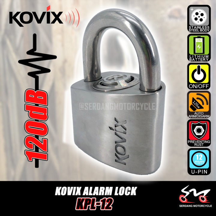 KOVIX Home Alarm Padlock Stainless Steel Mangga Rumah Kedai Pad Lock ...