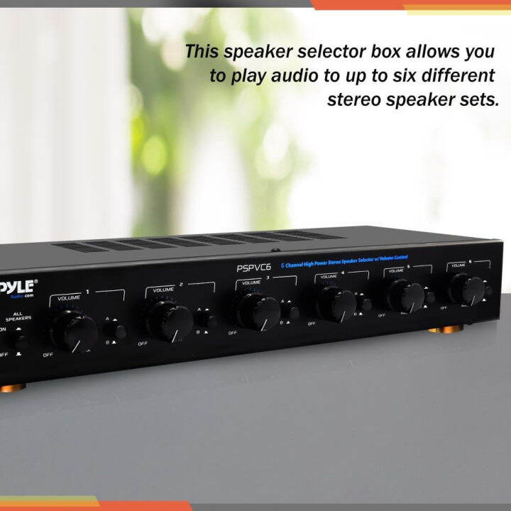 premium-new-and-improved-6-zone-channel-speaker-switch-selector-volume-control-switch-box-hub-distribution-box-for-multi-channel-high-powered-amplifier-control-6-pairs-of-speakers-pyle-pspvc6-black