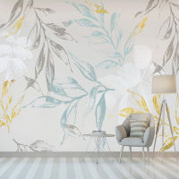 [hot]Custom Self-adhesive Mural Wallpaper Modern 3D Hand Painted Golden Leaves Living Room Bedroom Background Wall Papers Home Decor