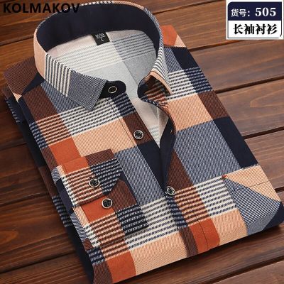 ZZOOI 2022 Spring and Autumn New Mens Classic Fashion Versatile Plaid Long-Sleeve Shirt Casual and Comfortable High-Quality Shirt 5XL
