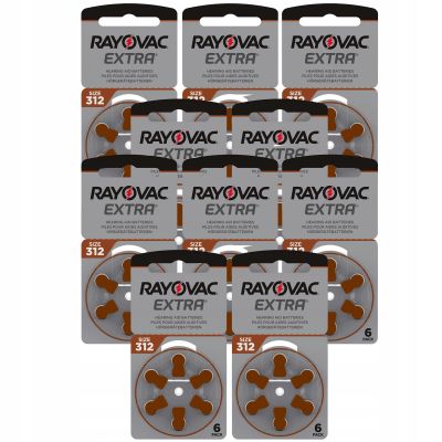 [ของแท้100% รุ่นใหม่] ถ่านเครื่องช่วยฟัง Rayovac A312 312 PR41 ราคาส่ง 10แพค 60ก้อน แบตเตอรี่เครื่องช่วยฟัง ถ่านใส่เครื่องช่วยฟัง ถ่านเครื่องฟัง ถ่านเครื่องช่วยฟัง ถ่านหูฟังคนแก่ ถ่านอุปกรณ์ช่วยฟังนำเข้ามาตรฐานยุโรป Zinc Air Hearing Battery