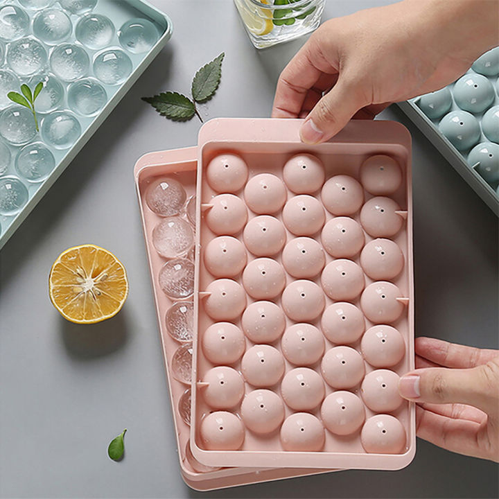 Ice Cube Trays For Freezer Ice Ball Maker Mold Mini circle Round Ice Cube  Mold with Lid Making Cocktail Whiskey Tea Coffee Tray