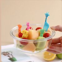 Toothpick Mini Cute Cartoon Animal Shape Fruit Fork Dessert Forks Fruit Fork Portable Mini Cute Cartoon Animal Shape Fork Desser