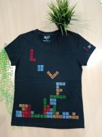 KUNI# K207 เสื้อยืดผู้หญิง แต่งเพชร ลายตัวต่อ Rhinestone Crystal Tetris Design T-shirts by Kunibrand