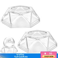 VORCOOL 2 พีซี Ball Display Bases Geometric Clear Acrylic ที่มีรูปทรงเรขาคณิตสำหรับงานฝีมือทรงกลมแก้ว