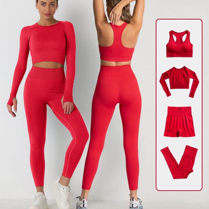 2-3-4pcs-womens-tracksuit-seamless-yoga-set-workout-sportswear-gym-clothing-fitness-crop-top-high-waist-leggings-sports-suits