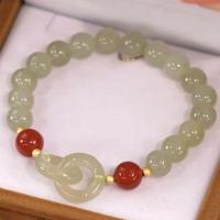 Links Hotan Jade Peace Buckle Red Agate Bracelet Small Design Gift for Girlfriend and Girlfriend S4LJ