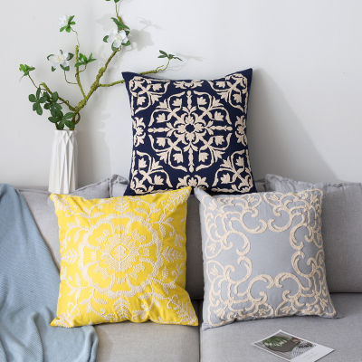 50x50cm Geometric Pattern Embroidery Sofa Cushion Cover Home Living Room Chair Seat Decoration Pillowcase