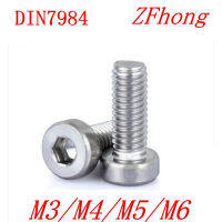 10/50 M3 M4 M5 M6 304สแตนเลส Din7984 Hex ซ็อกเก็ตซ็อกเก็ตบางสั้นต่ำโปรไฟล์ Head Allen สกรู Bolt L = 4-40มม.