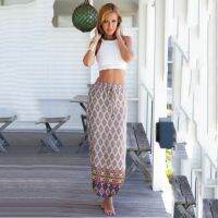 Women Print Long Skirt Summer New Stylish Midiskirt One-Piece Lace-up Wrap Skirt Holiday Suntan Beach Skirts Sexy