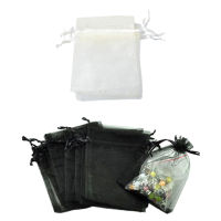 100 black Organza Wedding Favour Bags Jewellery Pouches 9cm x 12cm