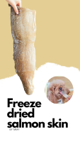 Whole SALMON SKIN สุนัขแมว Freeze Dried ขนมสัตว์เลี้ยง หนังปลาแซลมอนอบทั้งตัว สำหรับสุนัขแมว #ปลอดภัย #ไร้สารเคมี #โอเมก้า3 ขัดฟัน