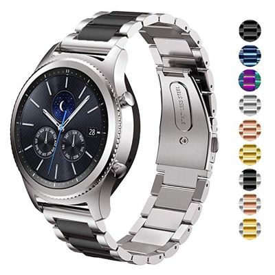 （A Decent035）สร้อยข้อมือโลหะสำหรับ Samsung Galaxy นาฬิกา46มม. เกียร์ S3นาฬิกา3 45มม. สแตนเลส22มม. 20มม. สำหรับ Active 2 Amazfit GTR สายคล้อง