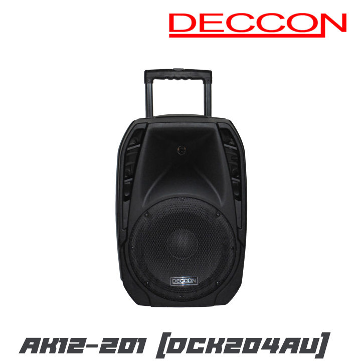 deccon-ak12-201-dck204au-ตู้ลำโพงอเนกประสงค์-12-นิ้ว-พร้อมไมค์ลอย-2-ตัว-กำลังขับ-450-w-มีบูลทูธ-usb-mp3-fm-สามารถบันทึกเสียงได้-รับประกันสินค้า-1-ปีเต็ม