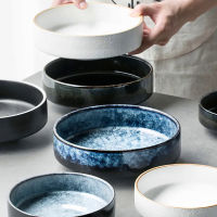 4.568 Inch Creative Ceramic Threaded Round Bowl Household Japanese Soup Bowls Nordic Handpainted Salad Plate Kitchen Tableware