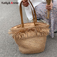 Travel Rattan High Capacity Tassel Designer Big Straw Side Bags for Women 2022 Trend Summer Fashion Shoulder Bag Beach Handbags